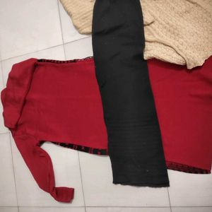 combo woollen cardigan and kurta set