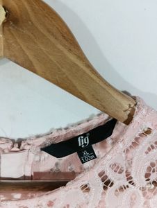 Peach Lace Casual Dress (Women)