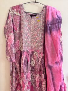 Pink Printed Kurta Set