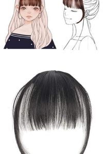 Hair Topper with Clip in Curtain bangs!