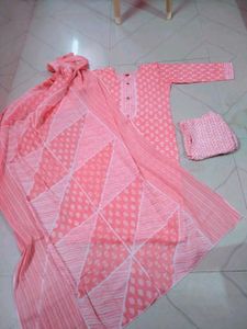 Coral Printed Kurti Set