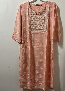 Coral Butter Pink Kurtha