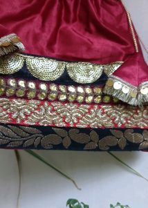Maroon And Black Wedding Potli bag