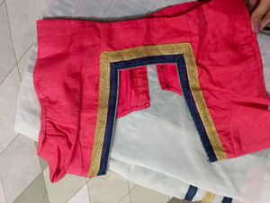 Saree with Pink Blouse Piece