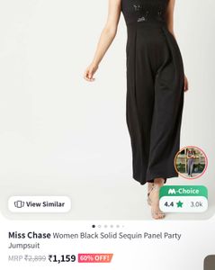 MISS CHASE BLACK SEQUENCE HALTER NECK JUMPSUIT