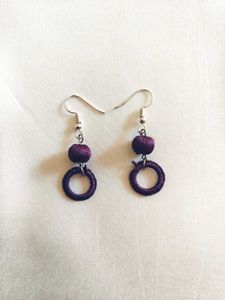 Violet Silk Thread Earrings