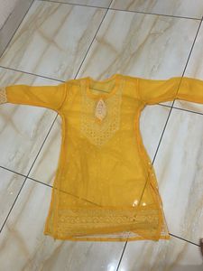 Yellow Embroidered Kurta