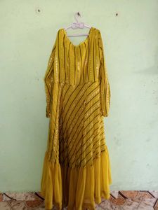 Yellow Flare Gown Dress