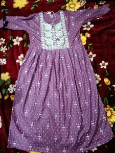 Embroidered Purple Kurti