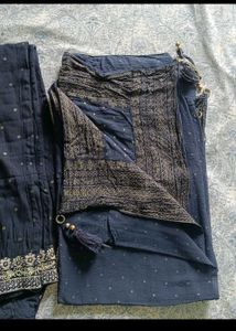 Navy Embroidered Indian Salwar Kameez