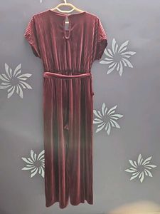 Burgundy Velvet Jumpsuit