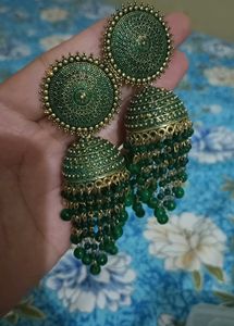 Beautiful Green Jhumke