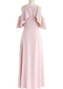 Pink Cold Shoulder Maxi Dress