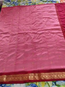 Onion Pink &amp; Maroon silk Saree