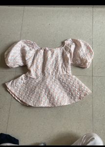 Patterned Puff Sleeve Top