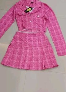 Pink Barbie Dress Plaid Co-ord Set