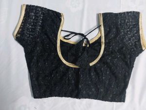 Black Embroidery Stitched Blouse