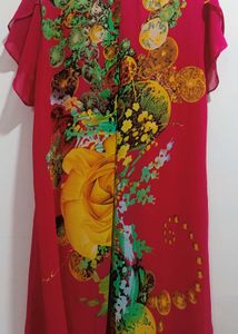 Pink Floral Print Tunic Dress