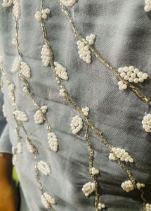 Kurti With Heavy Moti Work  Embroidery