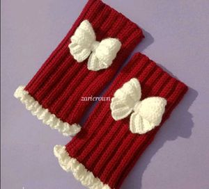 Red &amp; White Arm Warmers