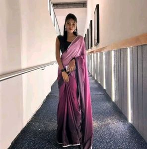 Beautiful Blend Of Pink Violet Shades Saree !!
