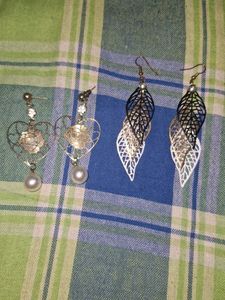 Heart &amp; Pearl Drop Earrings