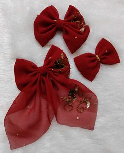 Bow Hair Clips (Set of 3)