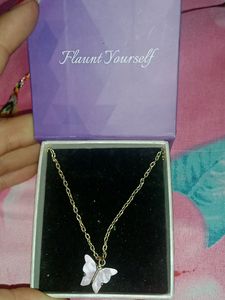 Gold Chain And Butterfly Pendant