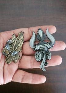 Set Of 4 God Charms Lord Saibaba, Ganpati, Trishul And Gada