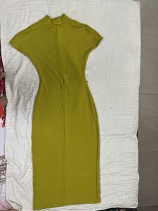 Green Turtleneck Midi Dress