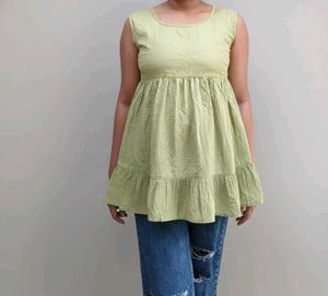 Green Sleeveless Top