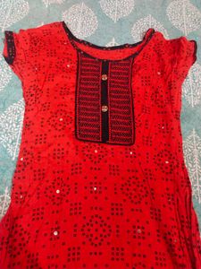 Red Black Kurti Legi