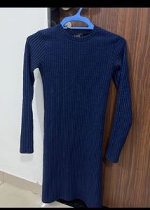 Navy Blue Ribbed Dress