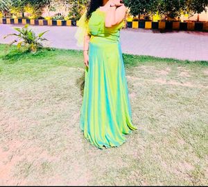 Green One-Shoulder Maxi Dress