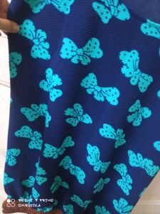 Blue Bow Print Sleeveless Top