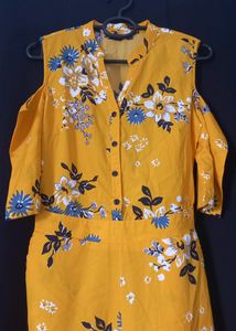 Deewa, Women mustard Yellow &amp; Blue Printed Cold Sh