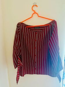 Striped Bardot Top