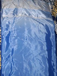 Blue Crape Saree