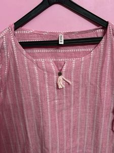 Pink Striped Kurta