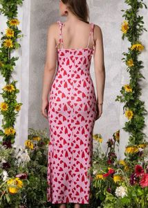 Pink Heart Print Dress