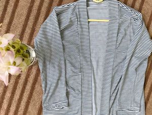 Striped Open Front Shrug
