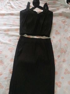 Black Lace-Up Mini Skirt