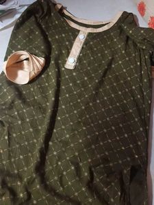 Olive Green Kurta Set