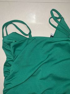 Green Ruched Tank Top