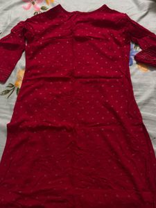 Red Printed Kurta
