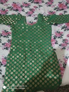Green And Golden Kurta