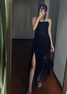 🖤Y2K Black Velvet &amp; Lace Maxi Dress 🖤