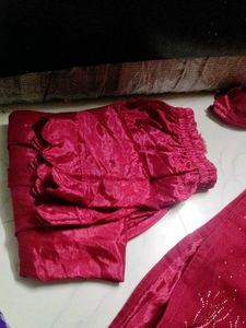 Maroon Embroidered Kurta Set