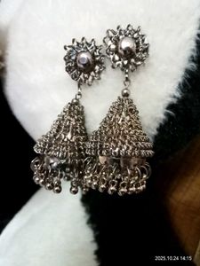 Silver Jhumka Earrings