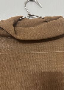 Brown Turtleneck Top